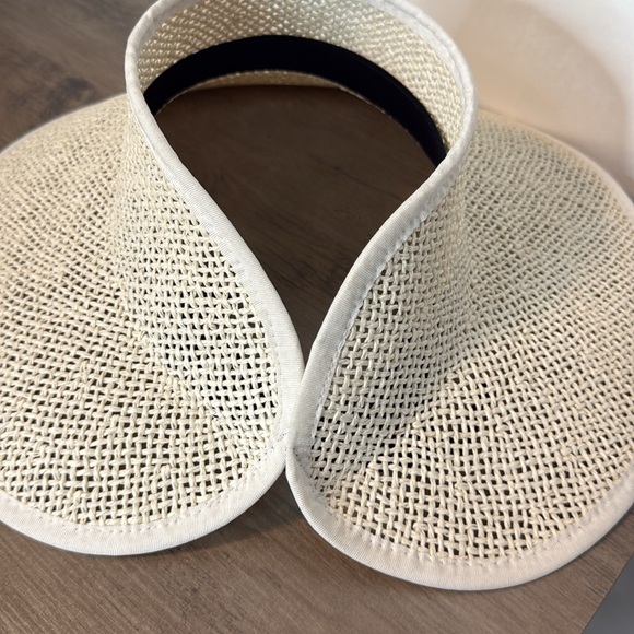 Parkhurst Cream Ivory White Woven Sun Hat adjustable sizing - Picture 3 of 4